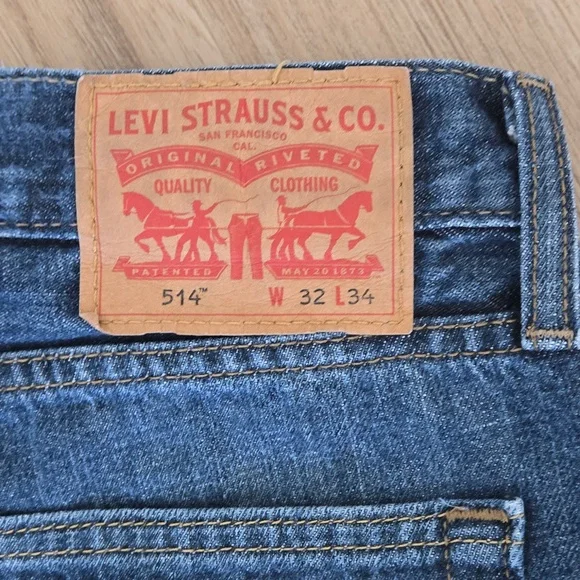 Levi's Classic Straight Blue Jeans 32x34 - Picture 3 of 4